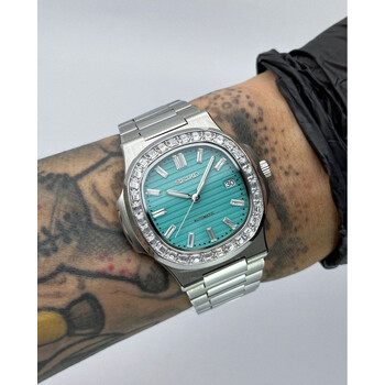 Custom Seiko Mod • Double Diamond Tiffany Nautilus • 40mm